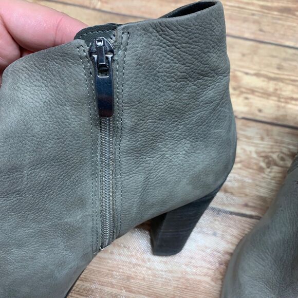 Ecco Ankle Boots Side Zip Nubuck Leather Heels Women’s Size 40 US 9 - 9.5 - Picture 15 of 16